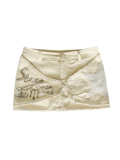 WSW WUSHENWU Sexy Beige Midi Culotte Skirt Wireless Design