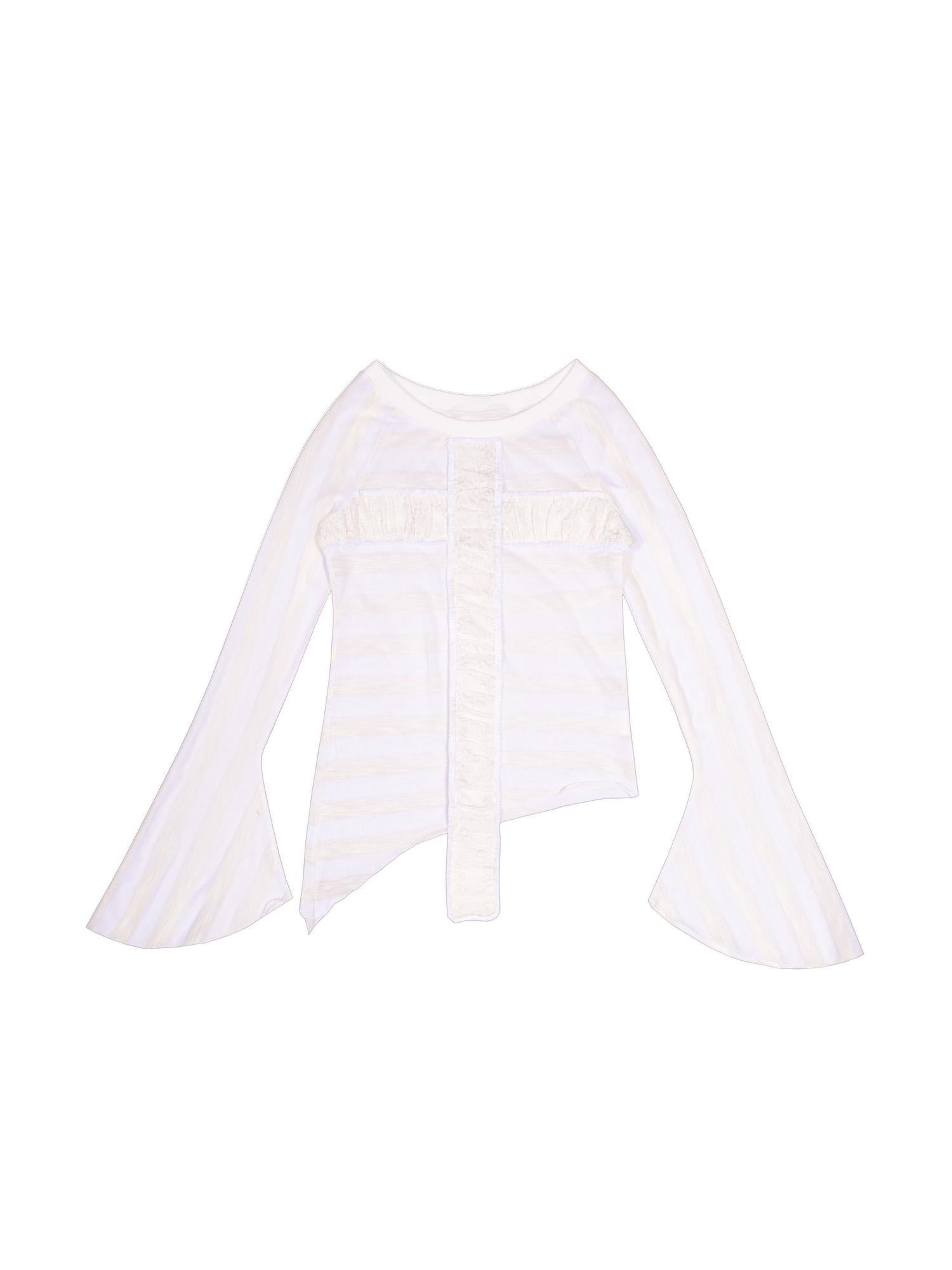 ARIADNAw Ariana Collage Stripe Punk Sleeve Top
