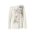 NO ROMANCE Oversized Punk Print Off-Shoulder Long Sleeve T-Shirt