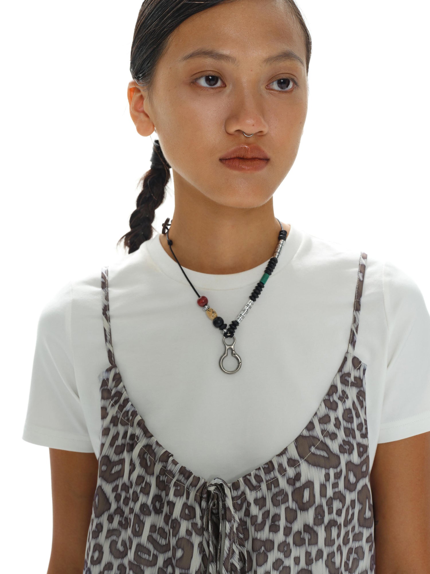 Adjustable Strap Leopard Print Slip Dress With Flounce Hem