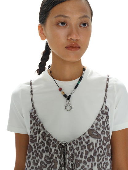 Adjustable Strap Leopard Print Slip Dress With Flounce Hem
