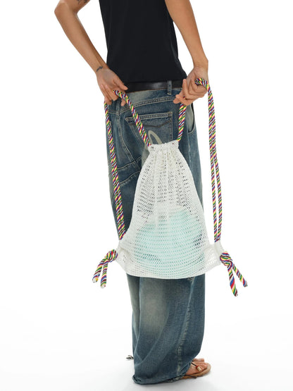 Airy Drawstring Commuter Backpack Lightweight Daypack