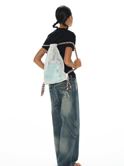 oinimi Airy Drawstring Commuter Backpack Lightweight Daypack