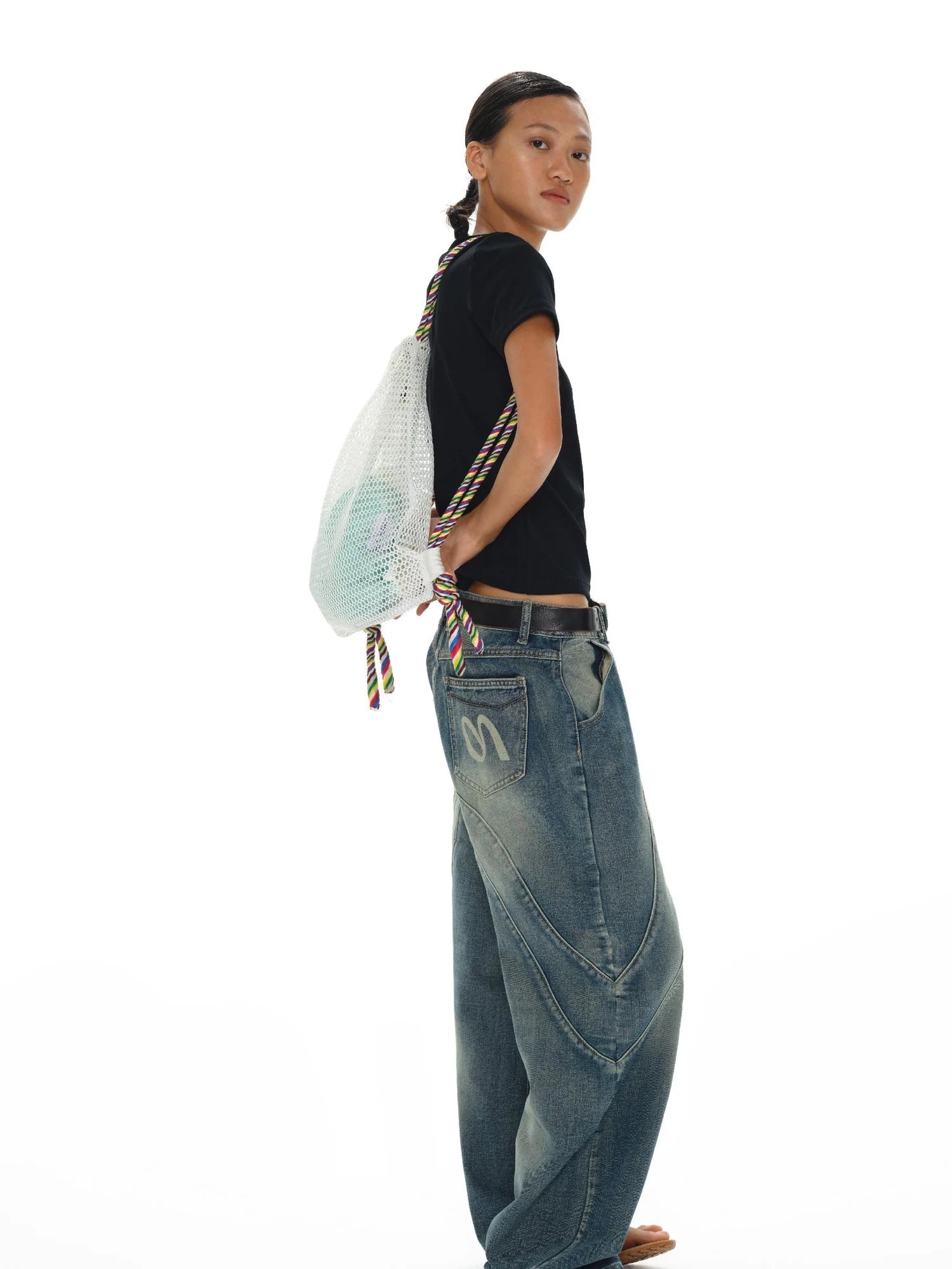 Airy Drawstring Commuter Backpack Lightweight Daypack