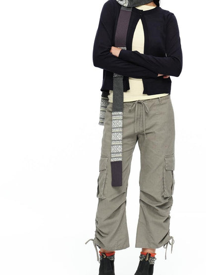 oinimi Airy Layered Set In Shoulder Side Slit Knit Casual Women&