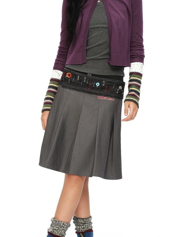 oinimi Airy Layered Set In Shoulder Side Slit Knit Casual Women&