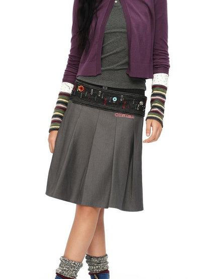 oinimi Airy Layered Set In Shoulder Side Slit Knit Casual Women&