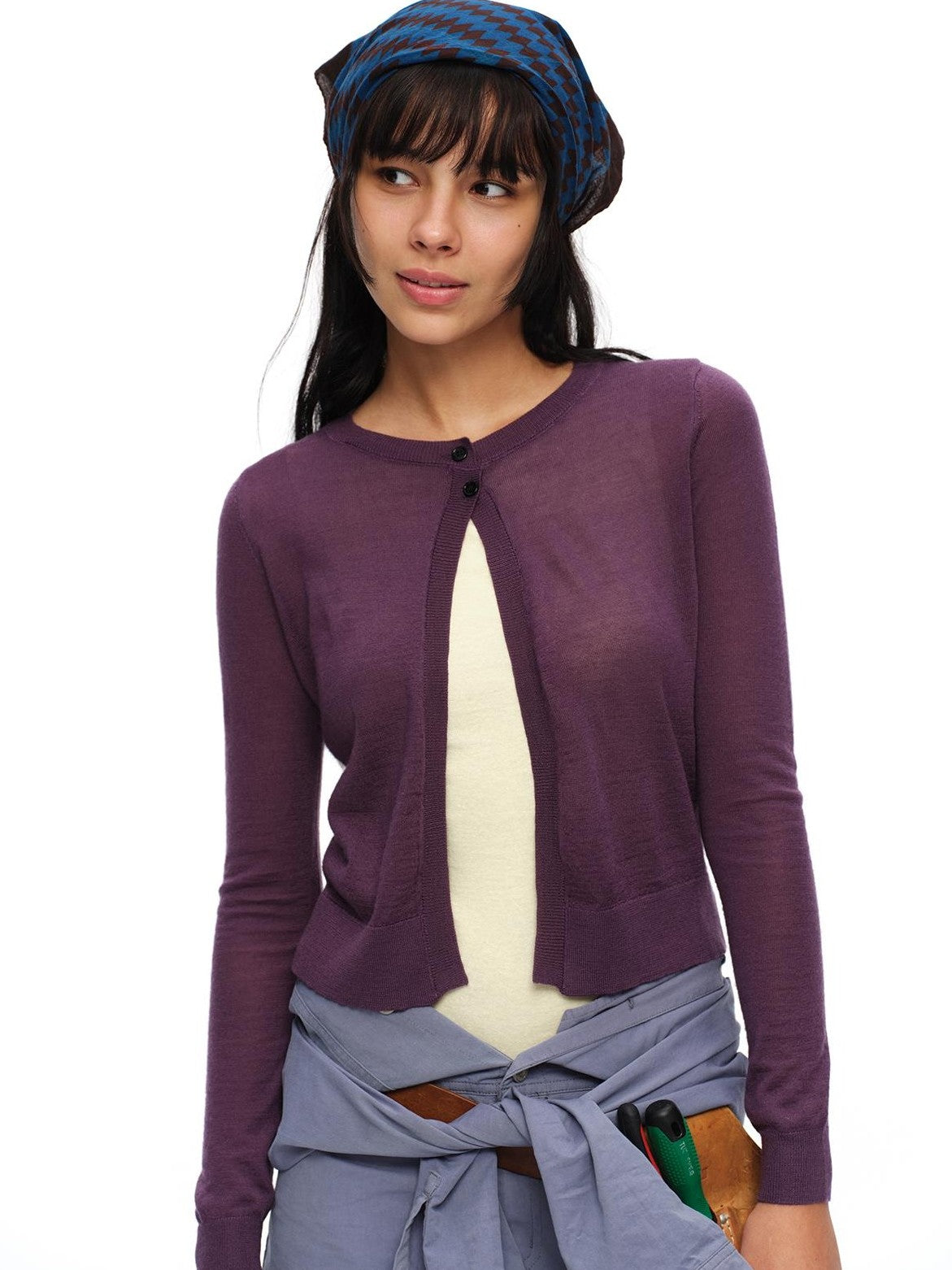 oinimi Airy Layered Set In Shoulder Side Slit Knit Casual Women&