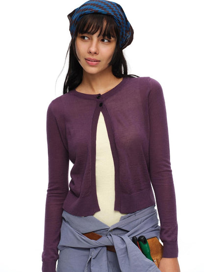 oinimi Airy Layered Set In Shoulder Side Slit Knit Casual Women&
