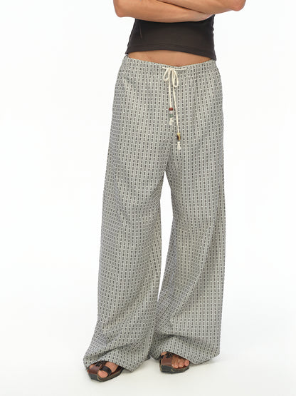 oinimi Airy Striped Wide Leg Vacation Pants