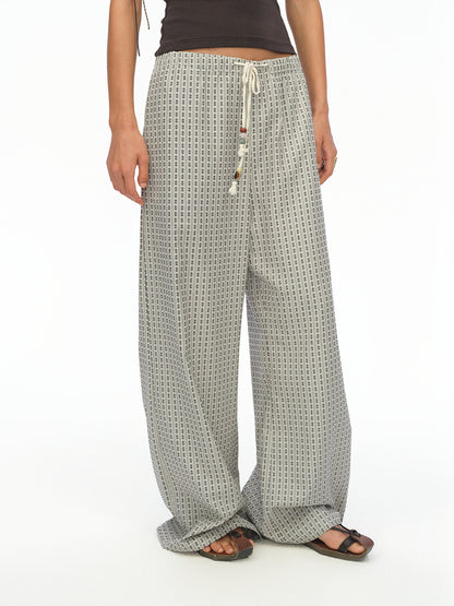 oinimi Airy Striped Wide Leg Vacation Pants
