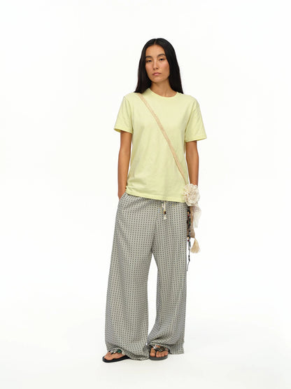 Airy Striped Wide Leg Vacation Pants