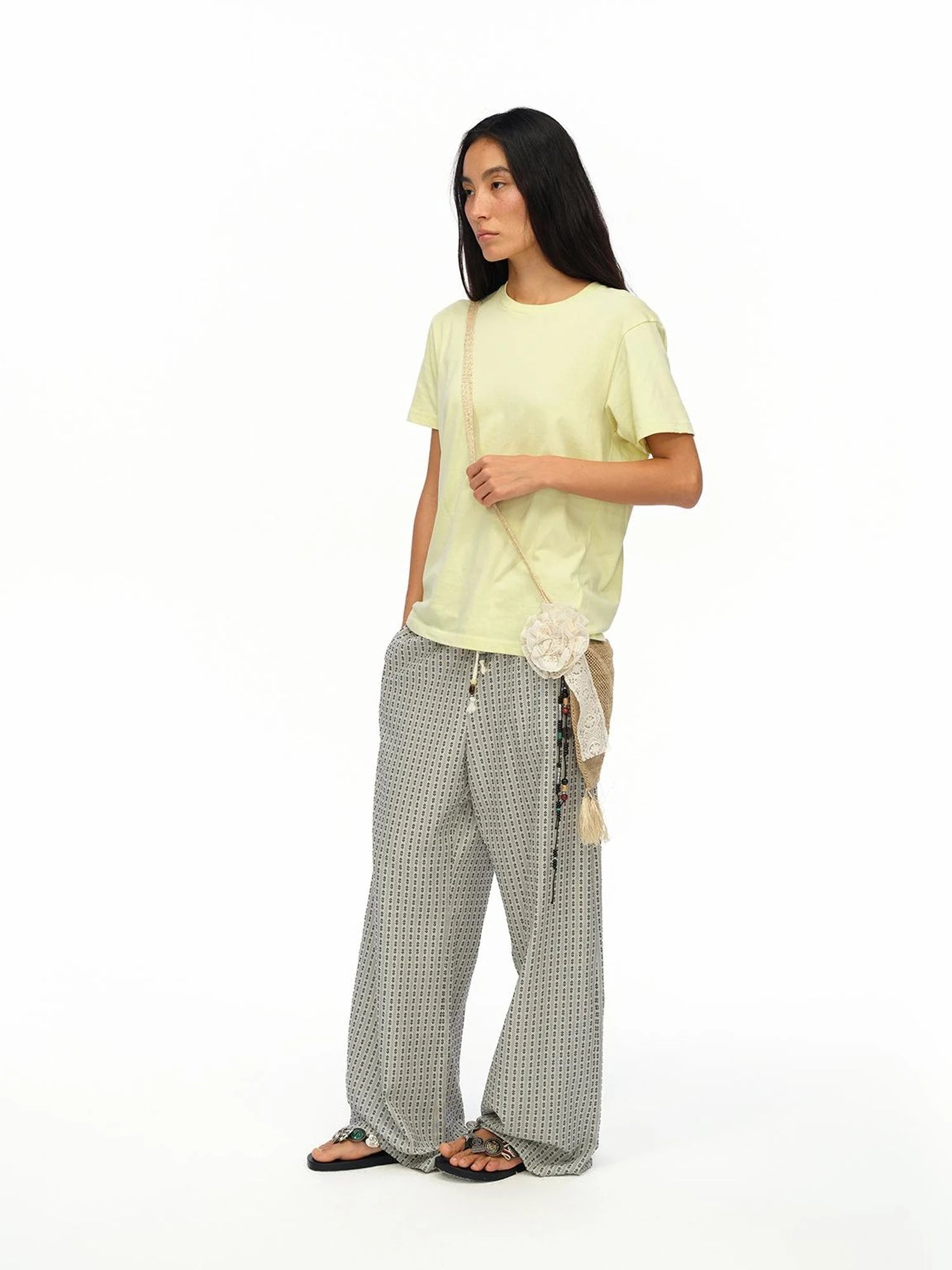 Airy Striped Wide Leg Vacation Pants