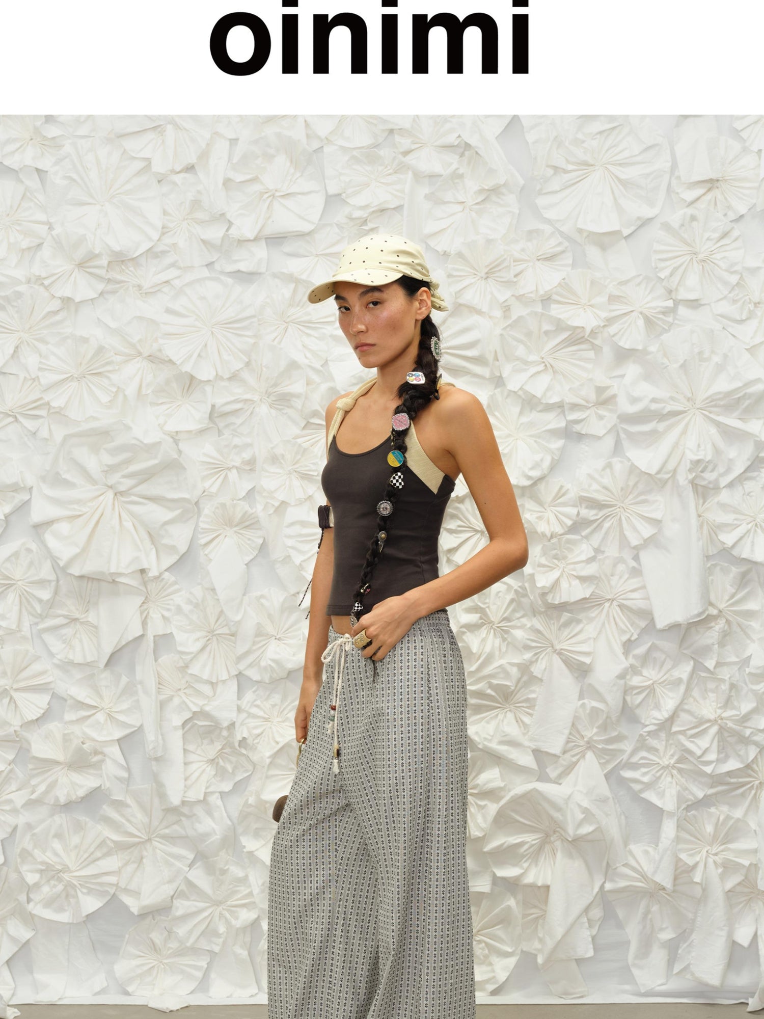 oinimi Airy Striped Wide Leg Vacation Pants