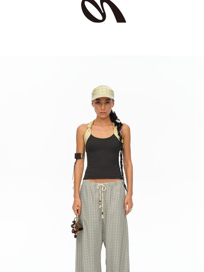 oinimi Airy Striped Wide Leg Vacation Pants