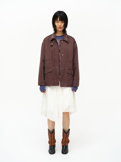 oinimi Asymmetrical Cloud Pleated Skirt In Soft Ivory
