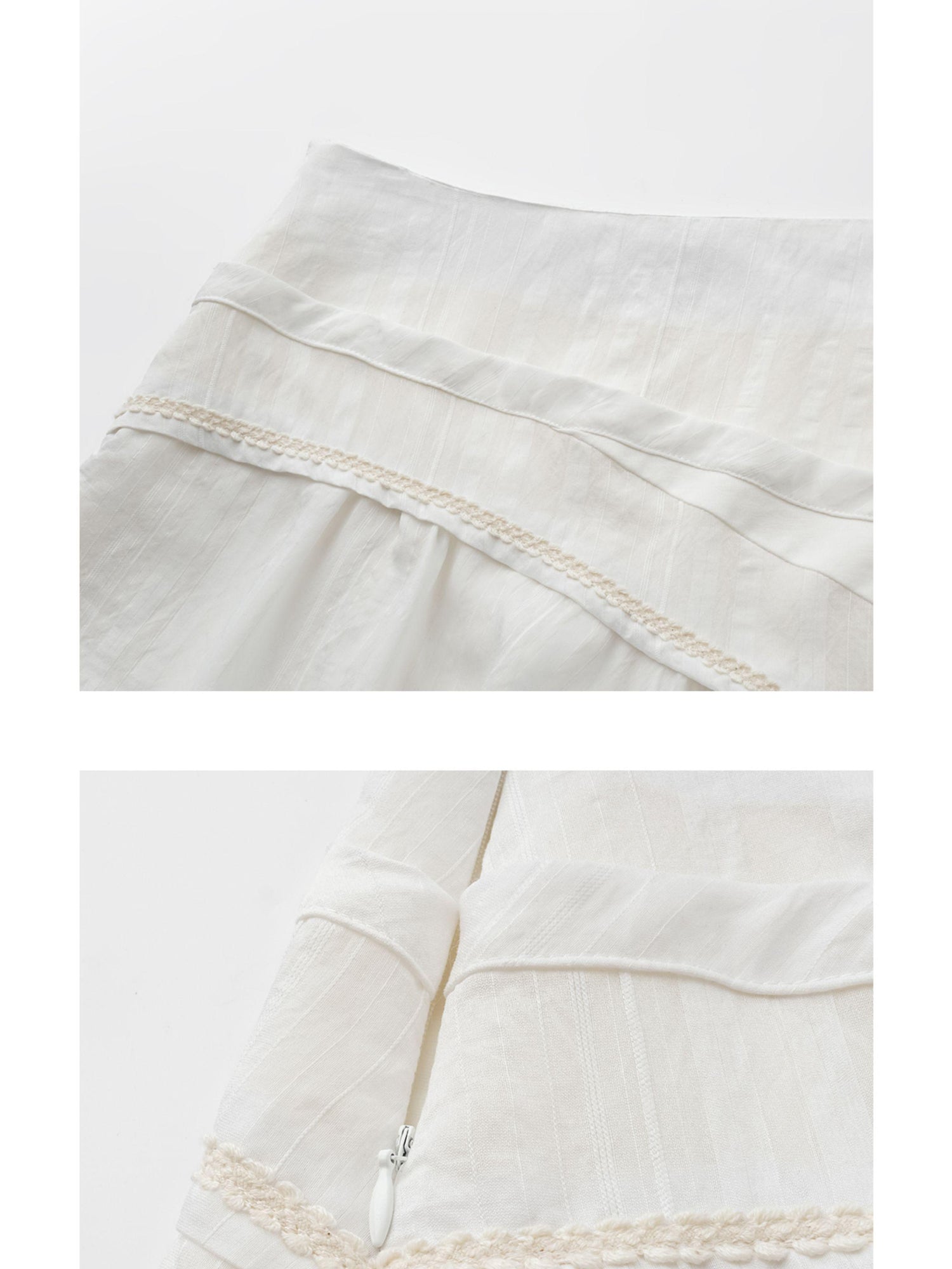 oinimi Asymmetrical Cloud Pleated Skirt In Soft Ivory