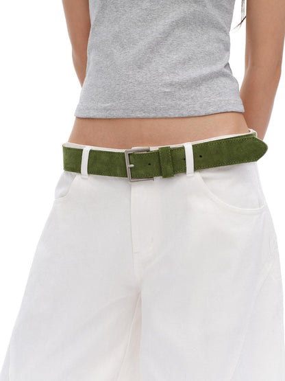 oinimi Avocado Green Hand Stitched Visible Seam Women&