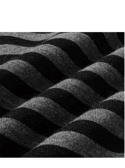 oinimi Black Grey Striped Loose Fit Women&