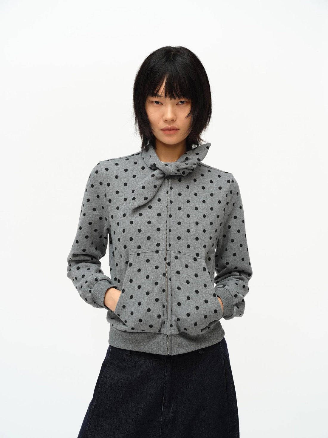 oinimi Butterfly Print Hooded Zip Up Sweatshirt