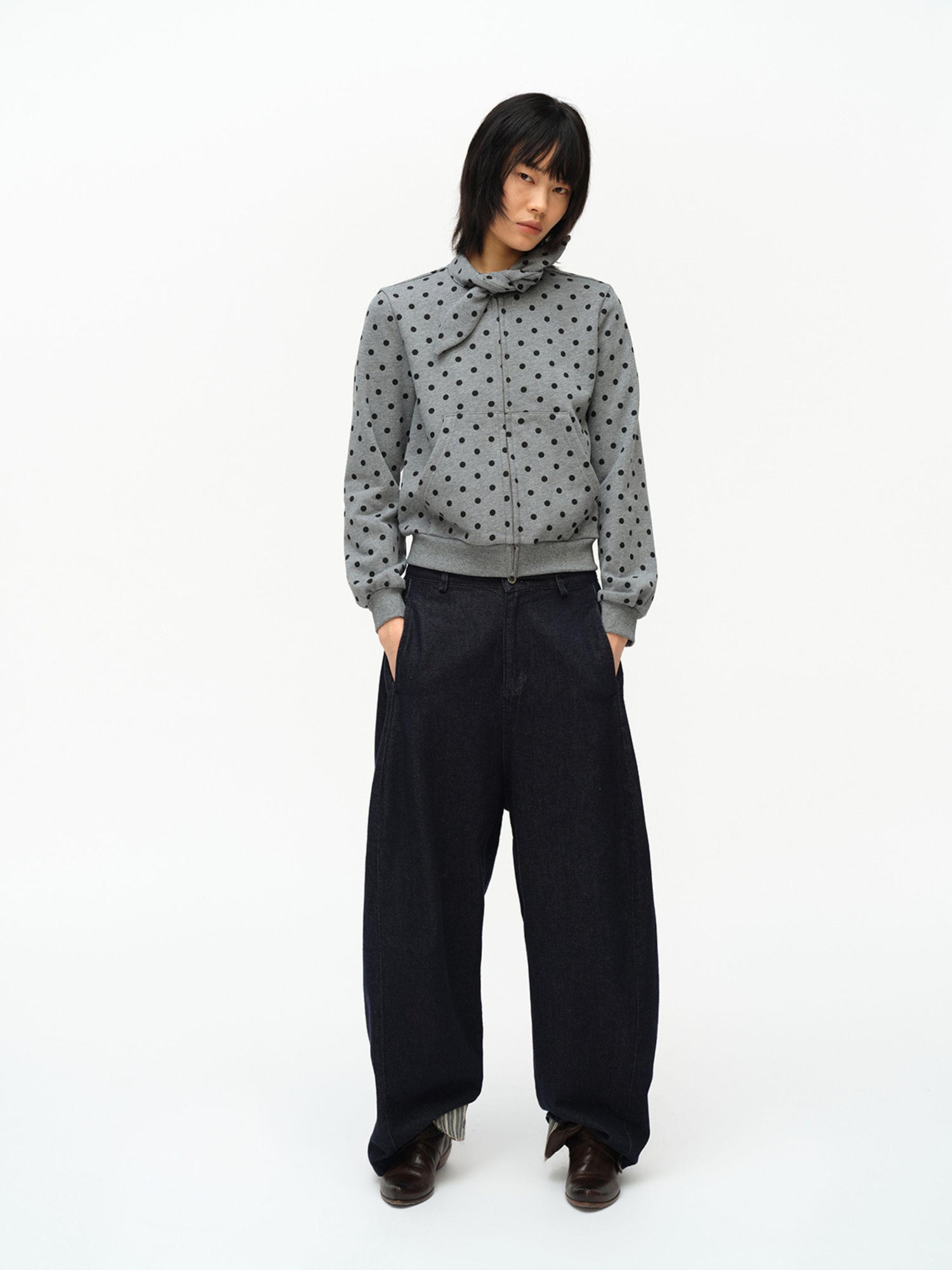 oinimi Butterfly Print Hooded Zip Up Sweatshirt