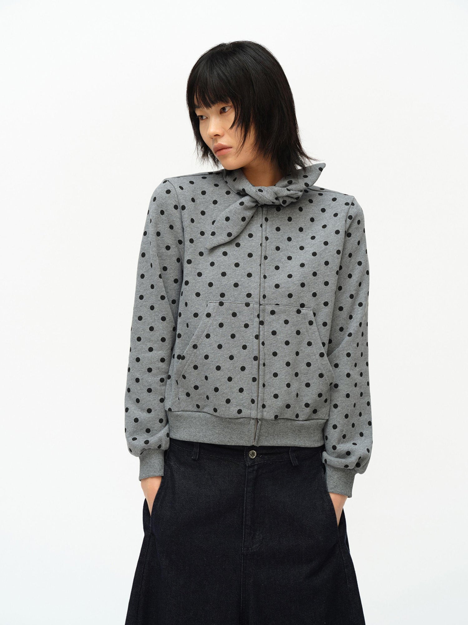 oinimi Butterfly Print Hooded Zip Up Sweatshirt
