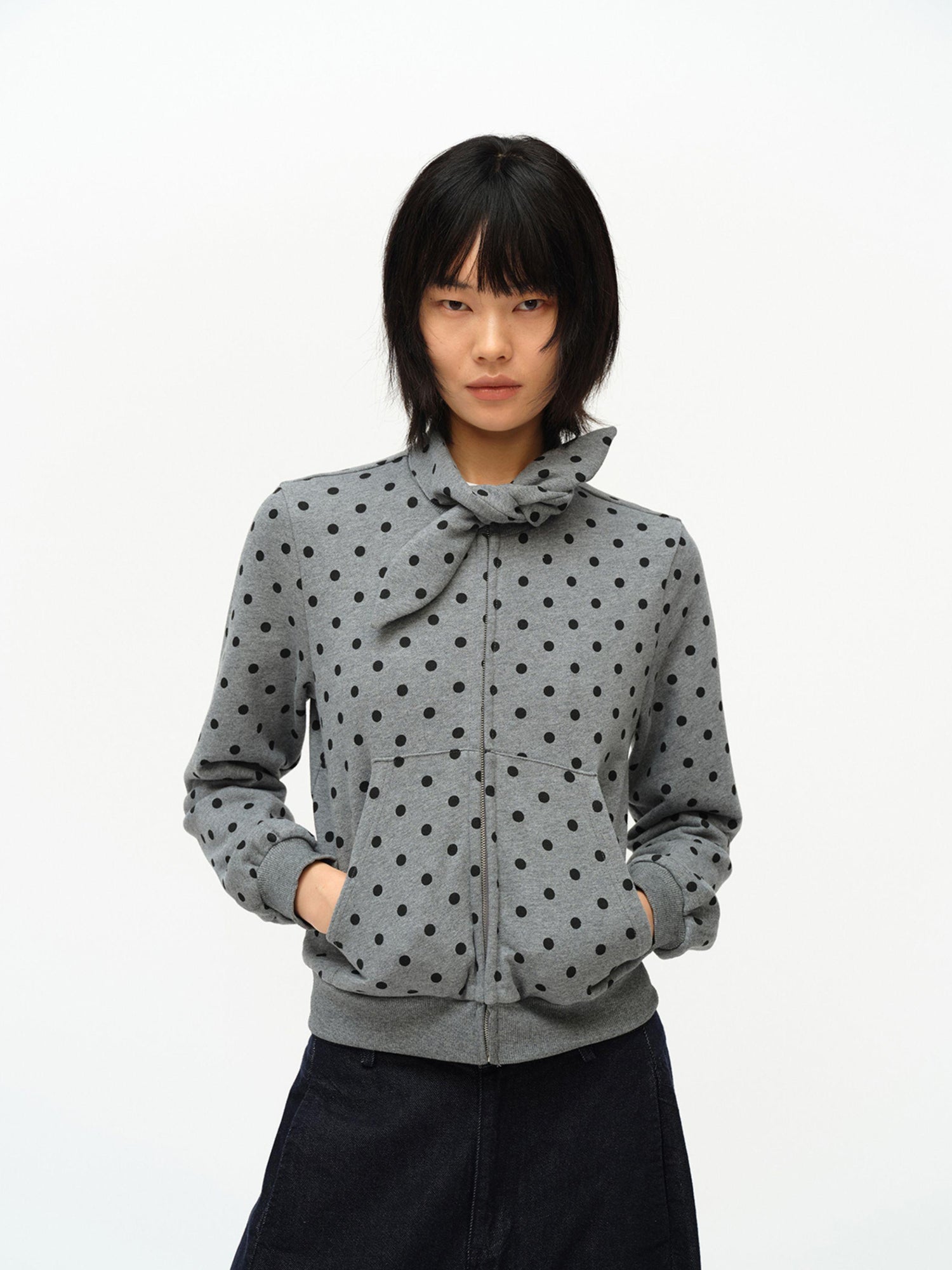 oinimi Butterfly Print Hooded Zip Up Sweatshirt