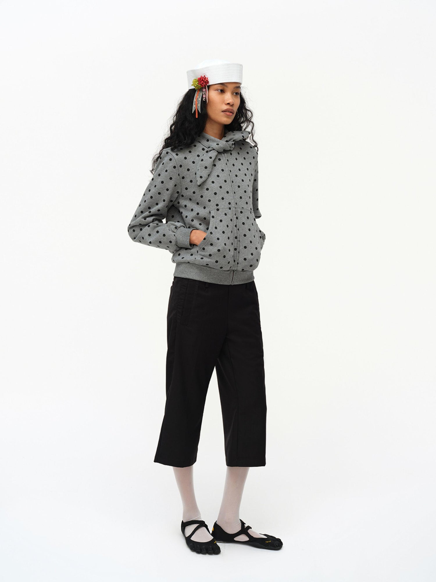 oinimi Butterfly Print Hooded Zip Up Sweatshirt