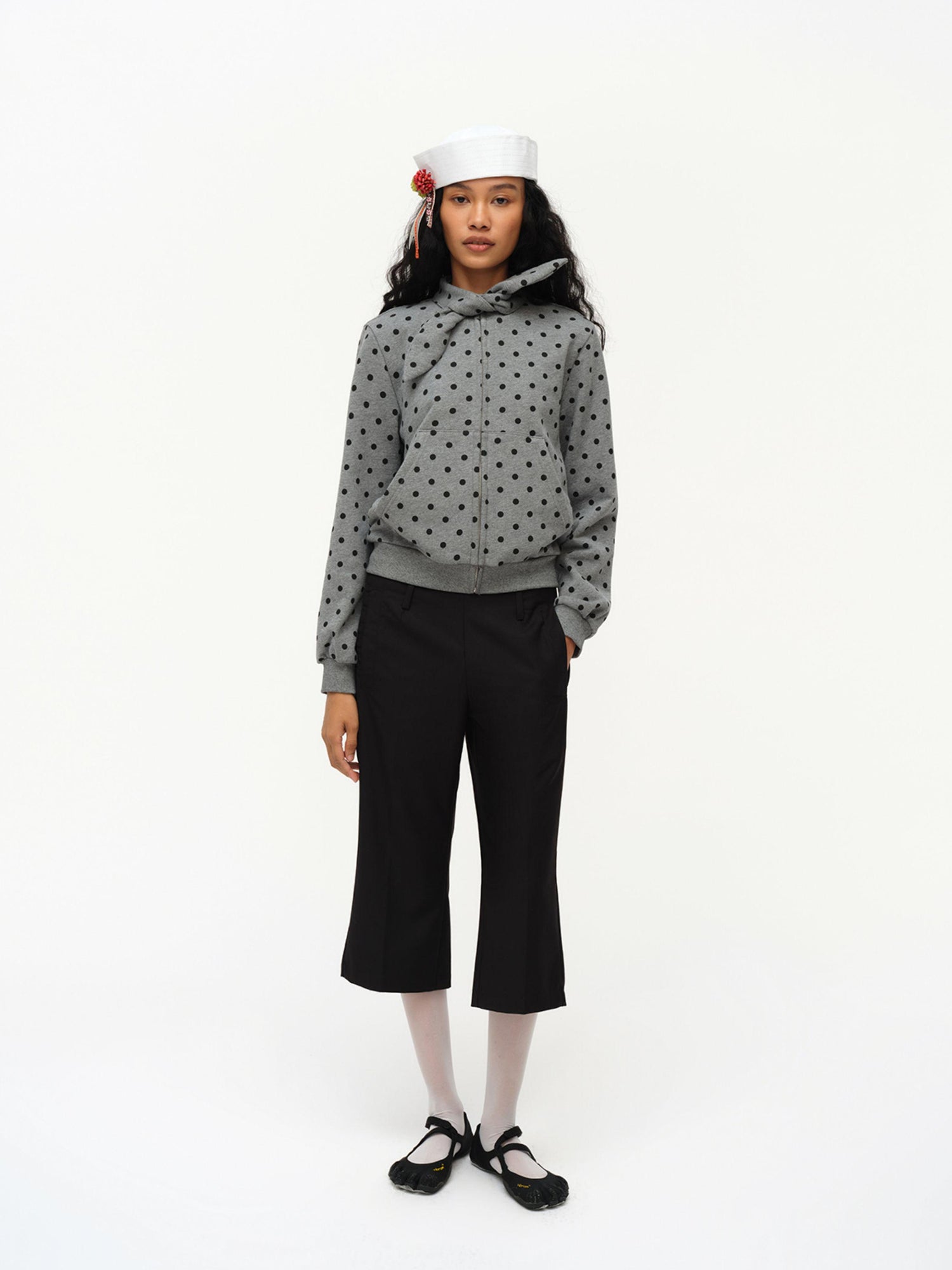oinimi Butterfly Print Hooded Zip Up Sweatshirt