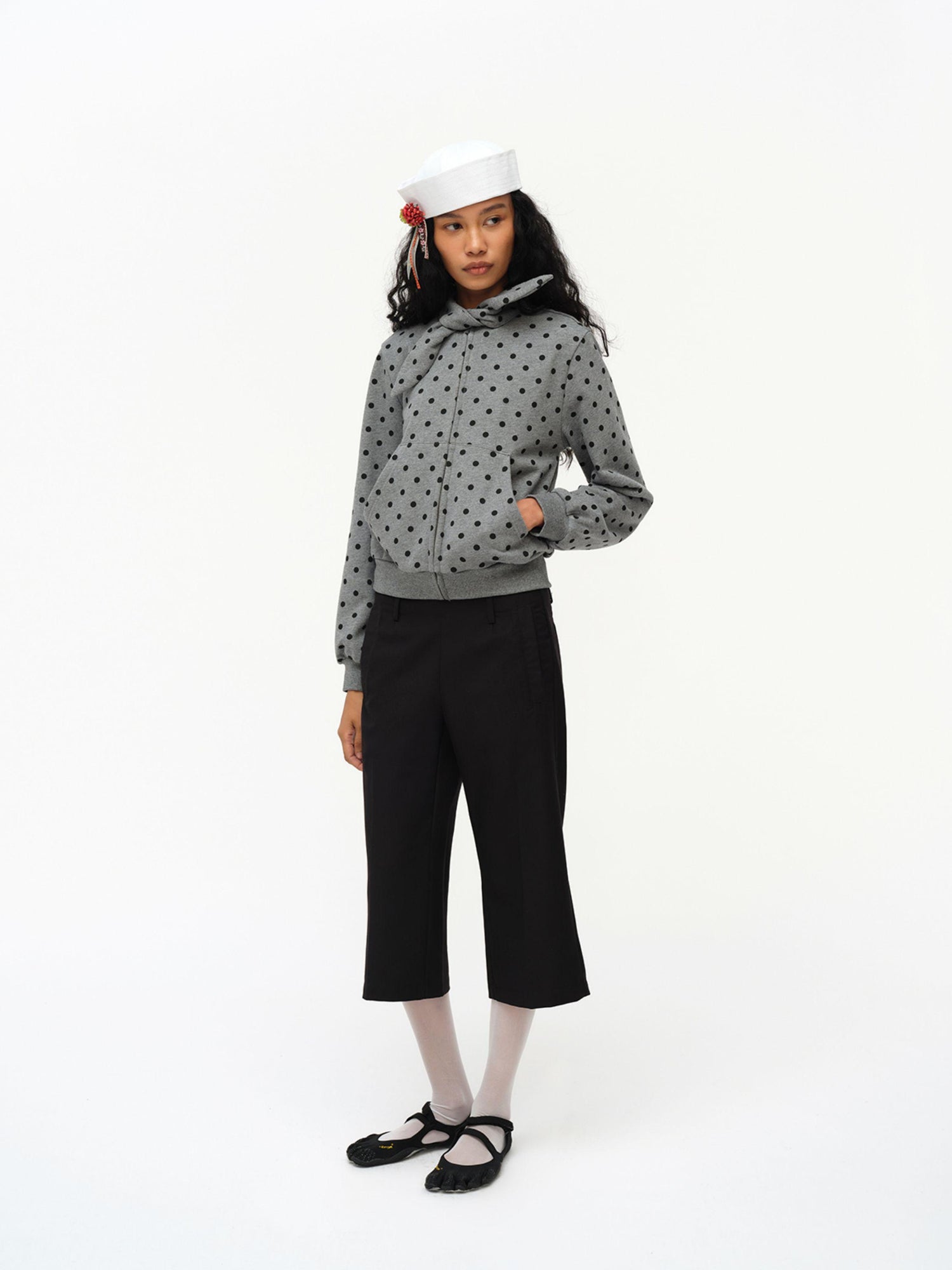 oinimi Butterfly Print Hooded Zip Up Sweatshirt