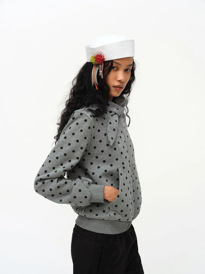 Butterfly Print Hooded Zip Up Sweatshirt
