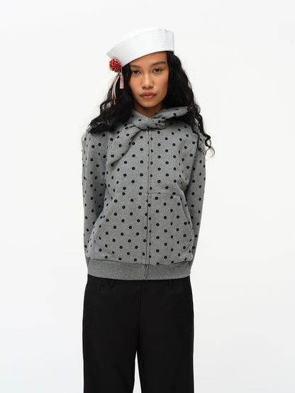 oinimi Butterfly Print Hooded Zip Up Sweatshirt