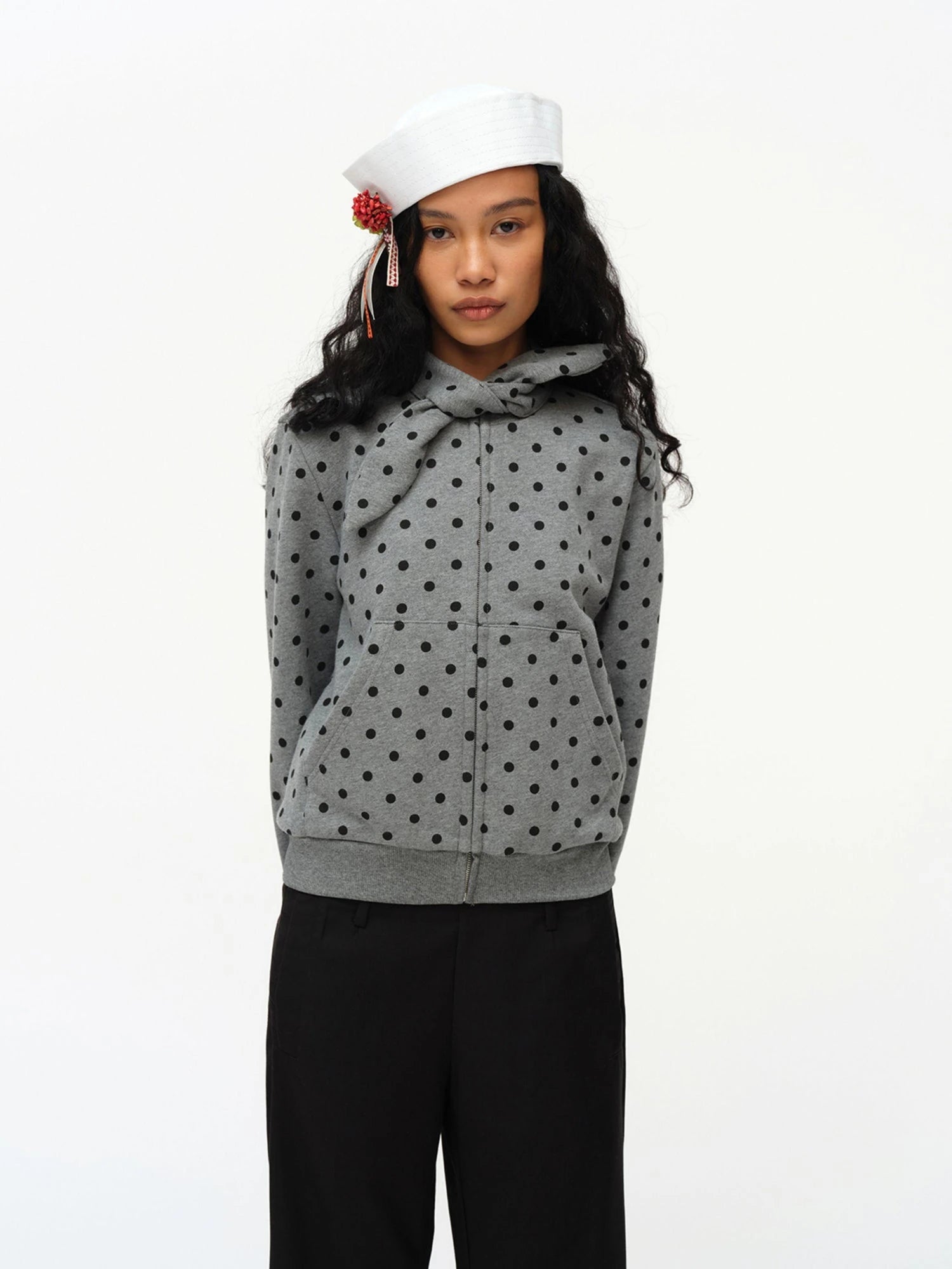 Butterfly Print Hooded Zip Up Sweatshirt