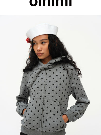 oinimi Butterfly Print Hooded Zip Up Sweatshirt