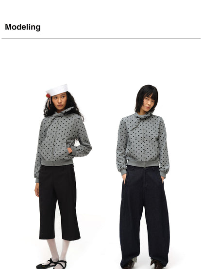 oinimi Butterfly Print Hooded Zip Up Sweatshirt