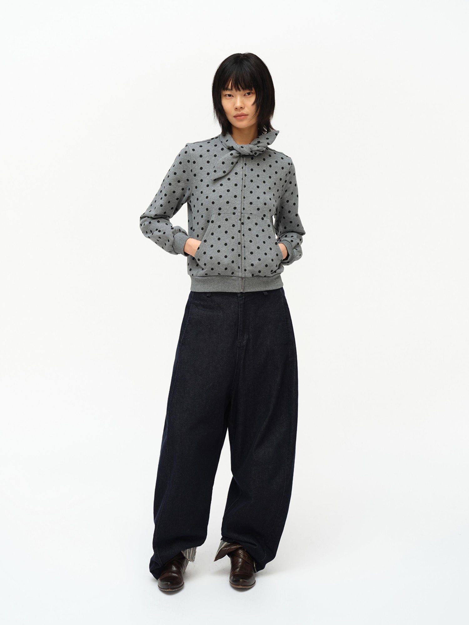 oinimi Butterfly Print Hooded Zip Up Sweatshirt