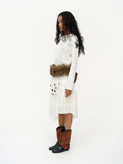 oinimi Code Blue White Paneled Long Sleeve Tee