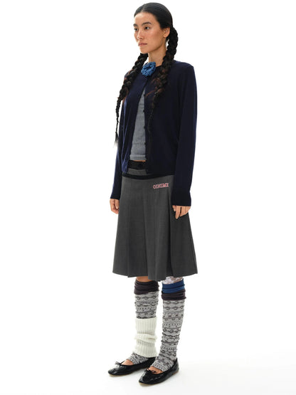 Color Block Hand Knit Button Brooch