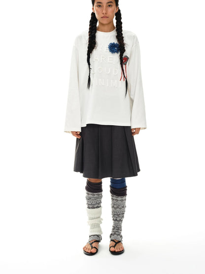 Color Block Hand Knit Button Brooch