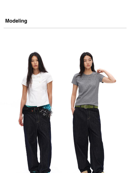 oinimi Colorful Button Fly Raw Cotton Women&