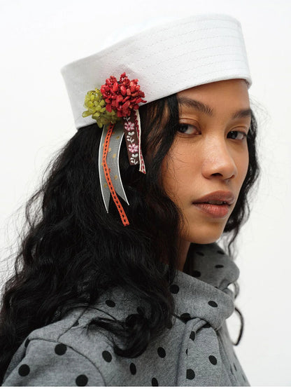 Coral Color Multi Textured Brooch Pin