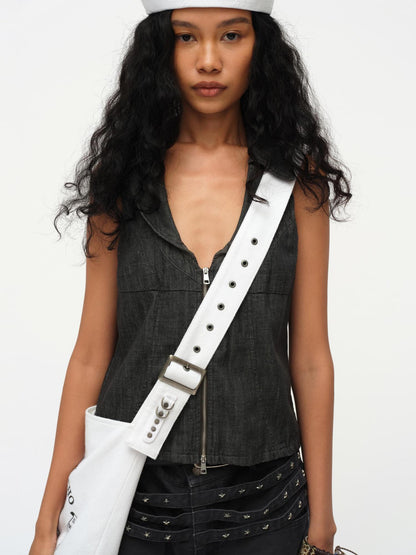 oinimi Cowboy Boot Print Fringe Crossbody Bag
