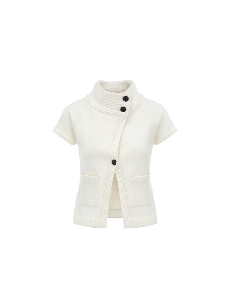 oinimi_Cream_Asymmetric_Ribbed_Stand_Collar_Layering_Women&