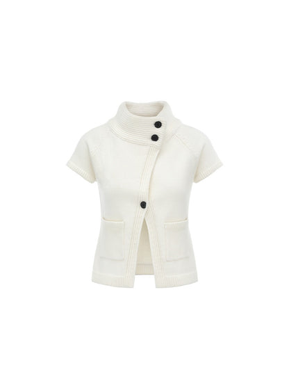 oinimi_Cream_Asymmetric_Ribbed_Stand_Collar_Layering_Women&