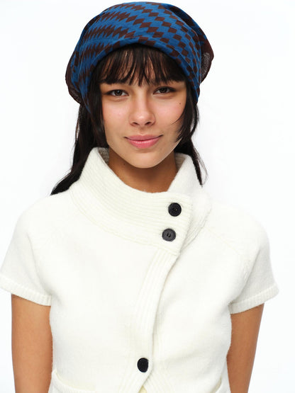 oinimi Cream Asymmetric Ribbed Stand Collar Layering Women&