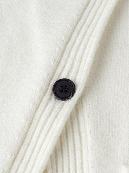 oinimi Cream Asymmetric Ribbed Stand Collar Layering Women&