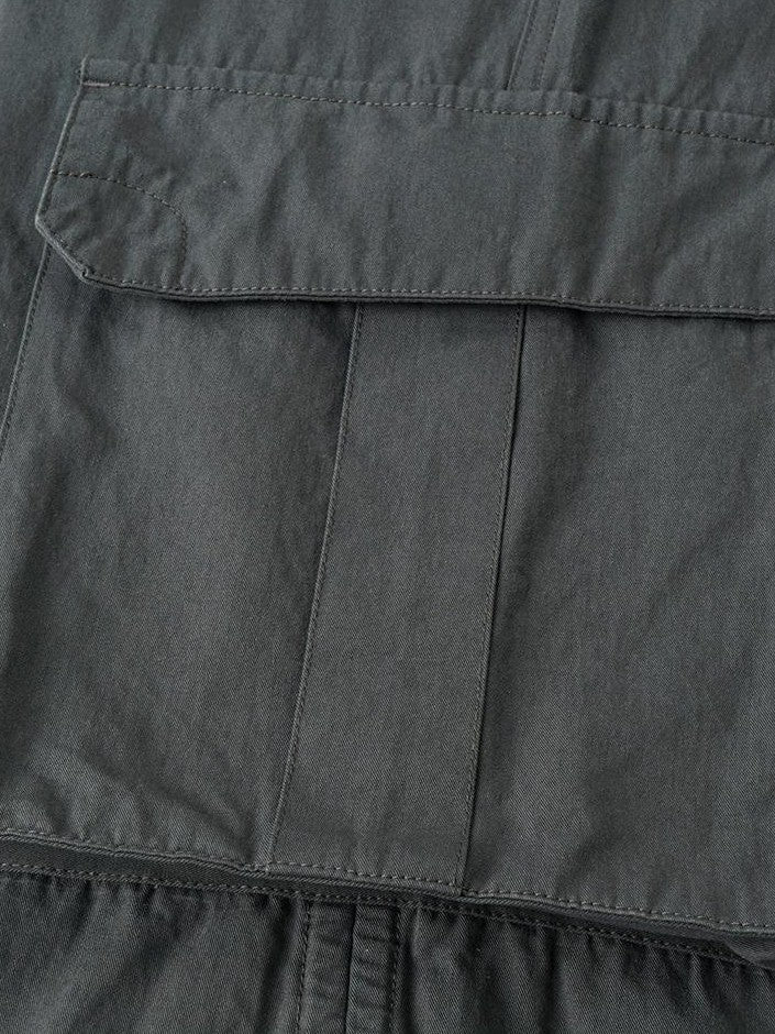 oinimi Deep Gray Multi Pocket Ruched Low Rise Straight Women&