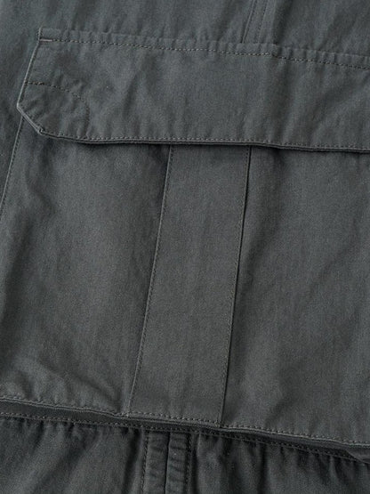 oinimi Deep Gray Multi Pocket Ruched Low Rise Straight Women&