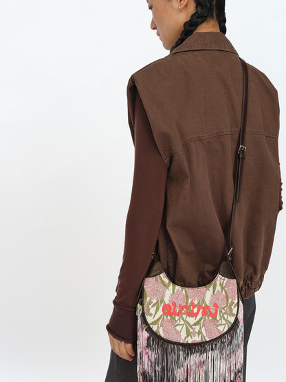 oinimi Distressed Charcoal Wide Fit Utility Vest With Shoulder Pads
