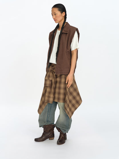 oinimi Distressed Charcoal Wide Fit Utility Vest With Shoulder Pads